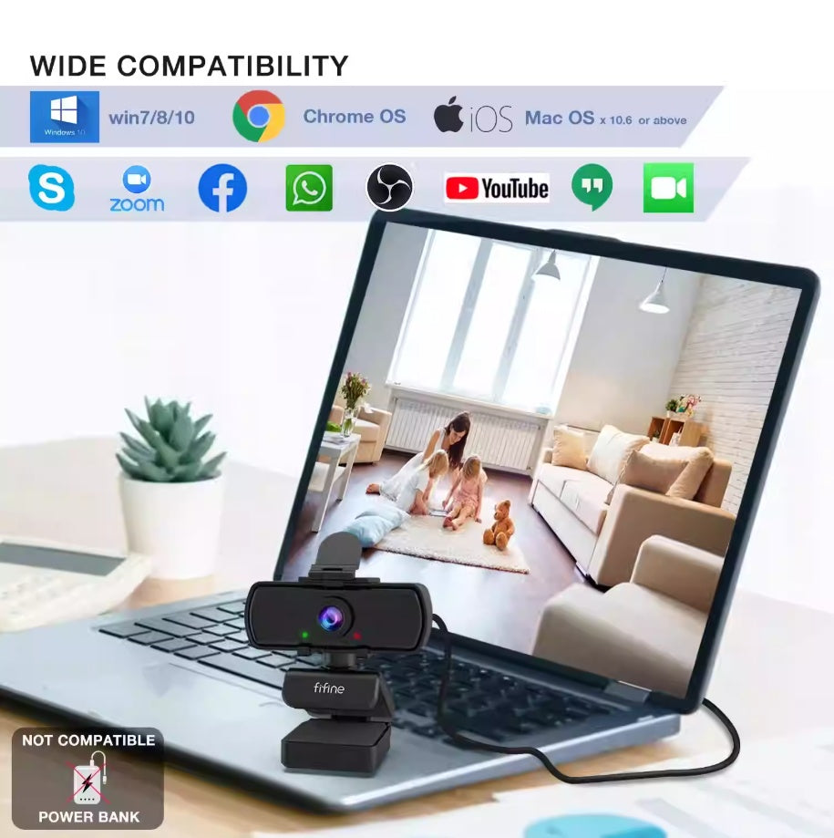 1440p Full HD PC Webcam With Microphone Tripod