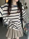 Oversized Striped Crew Neck T-Shirt