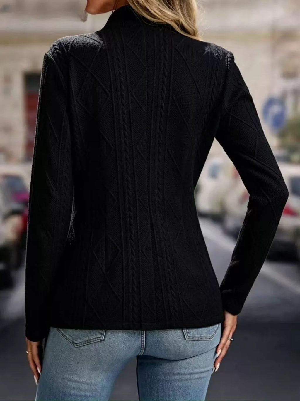 Textured Open Front Blazer