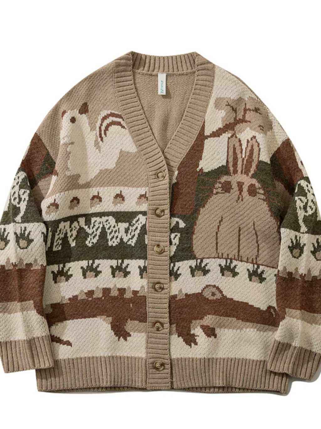 Men's Woodland Critter Knit Cardigan