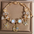 Butterfly Heart-shaped Pendant Beaded Bracelet For Women