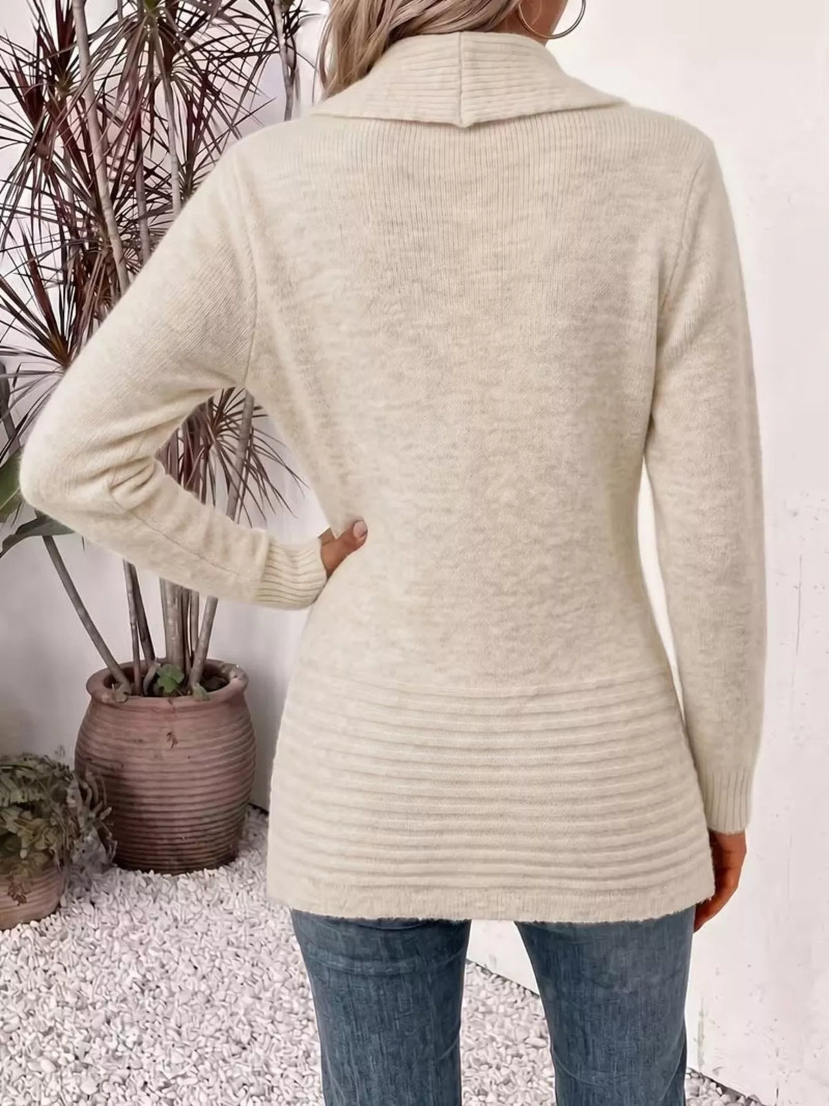 Full Size Open Front Long Sleeve Cardigan Plus Size