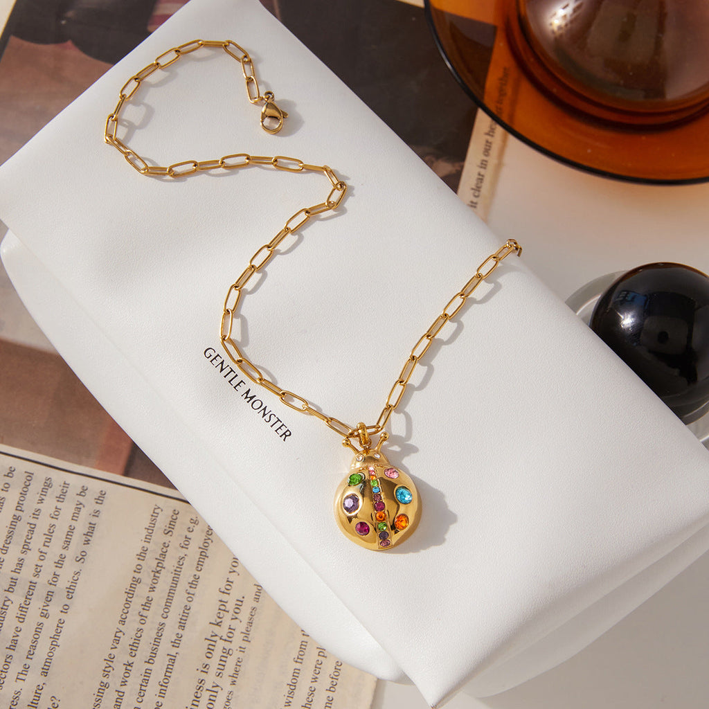 Zircon Ladybug Pendant Necklace Collection