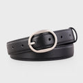 Oval Buckle Leather Belt