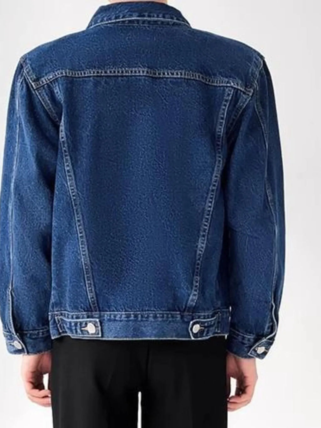 Men's Plus Size Button Up Long Sleeve Denim Jacket