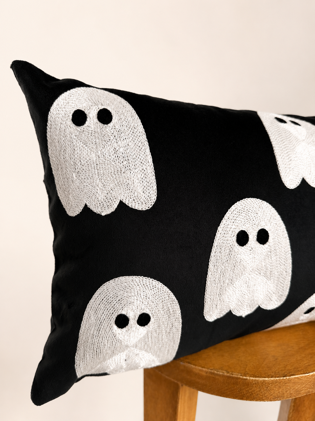 Black Ghost Lumbar Pillow Cover