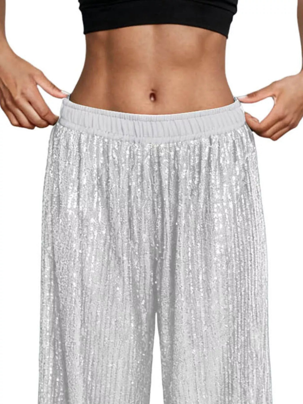 Sequin Wide-Leg Pants