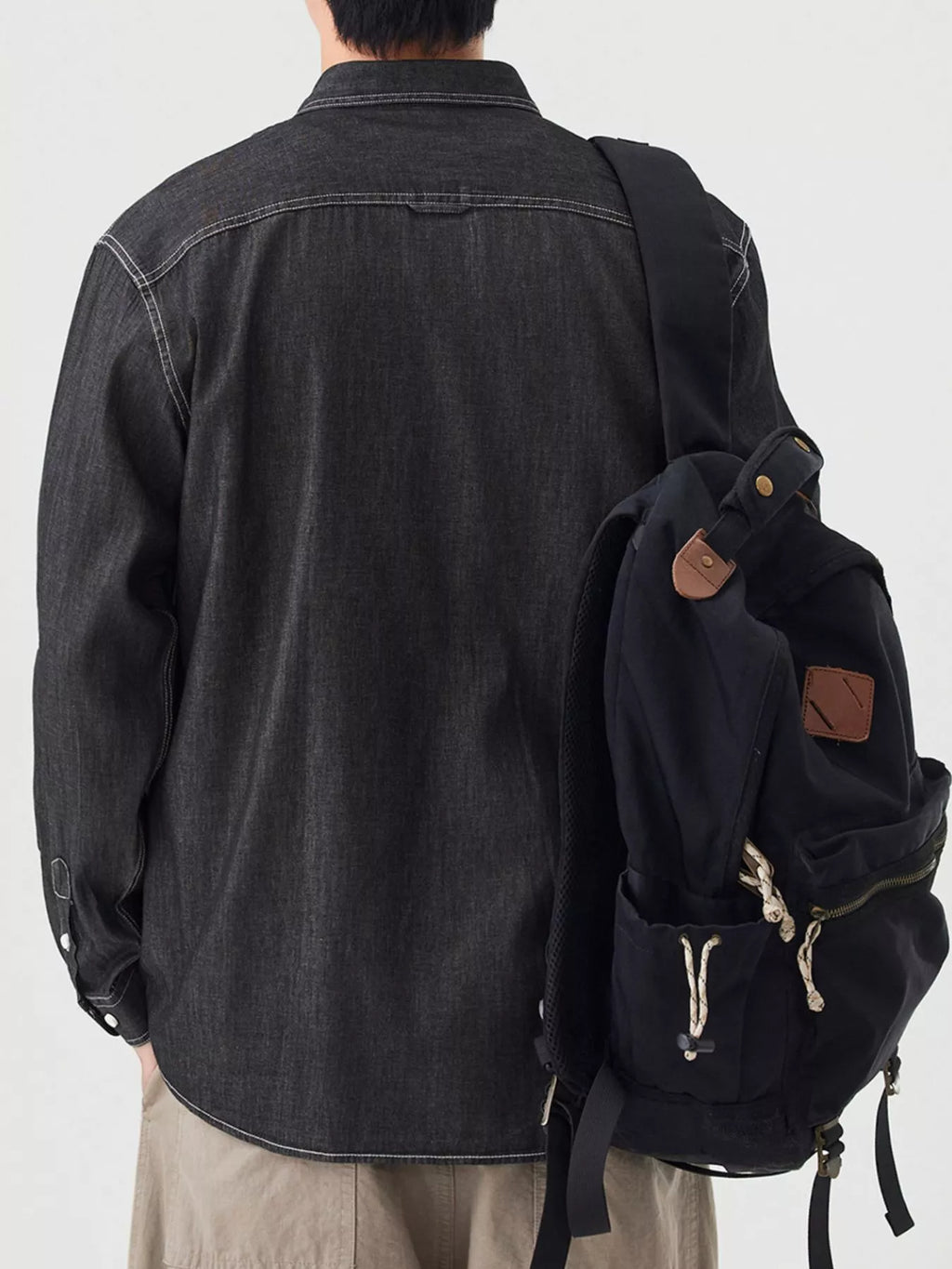 Men's Full Size Casual Long Sleeve Denim Shirt with Pockets Plus Size