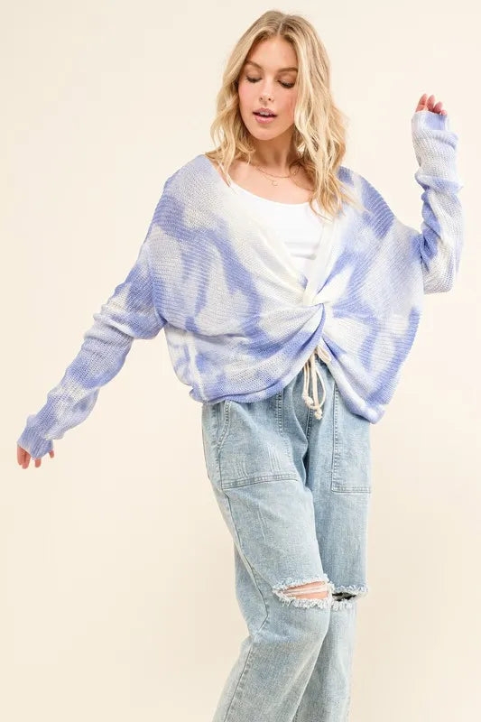 Tie Dye Twisted Knit Sweater