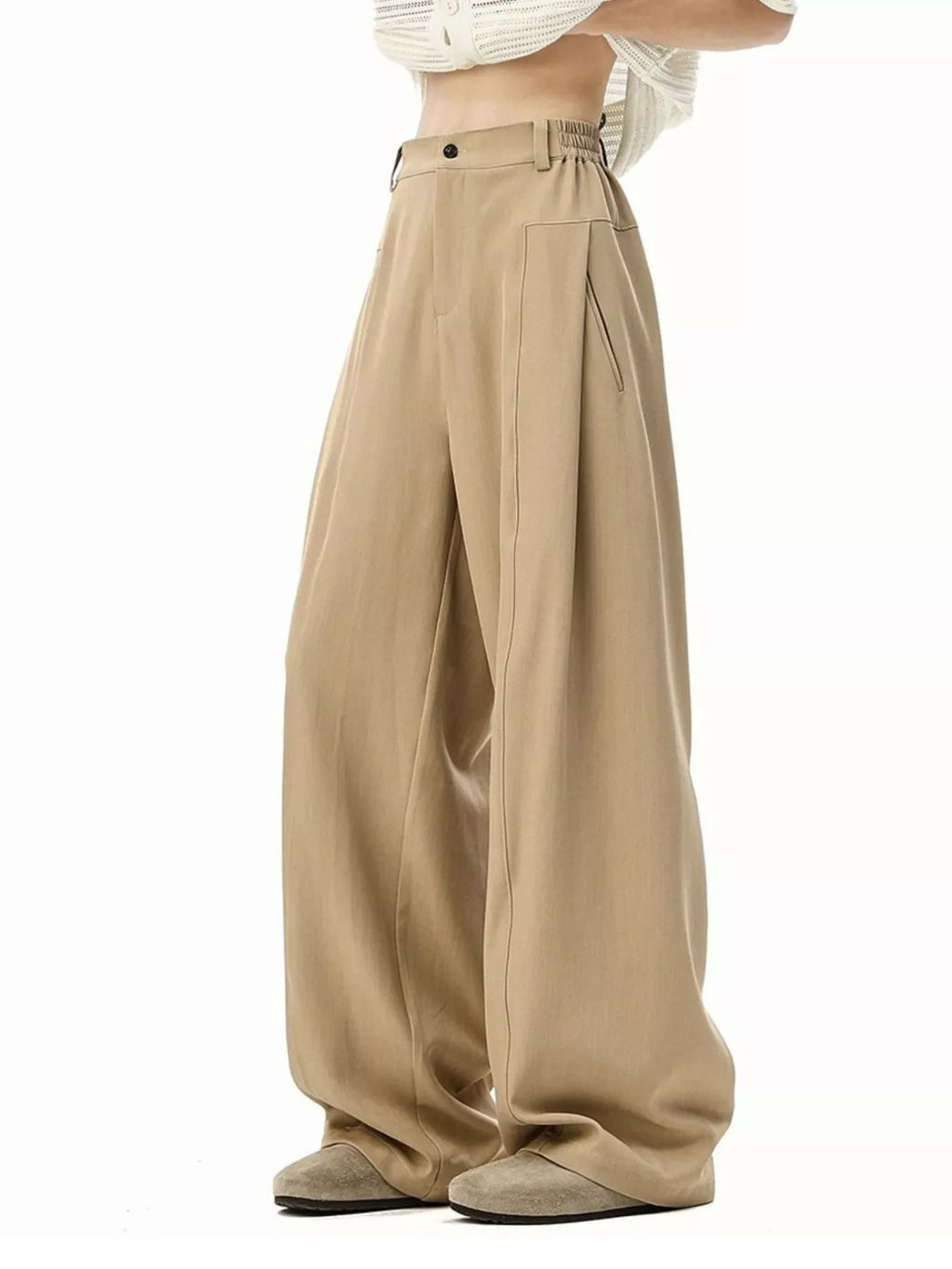 Men's Plus Size Wide-Leg Pants