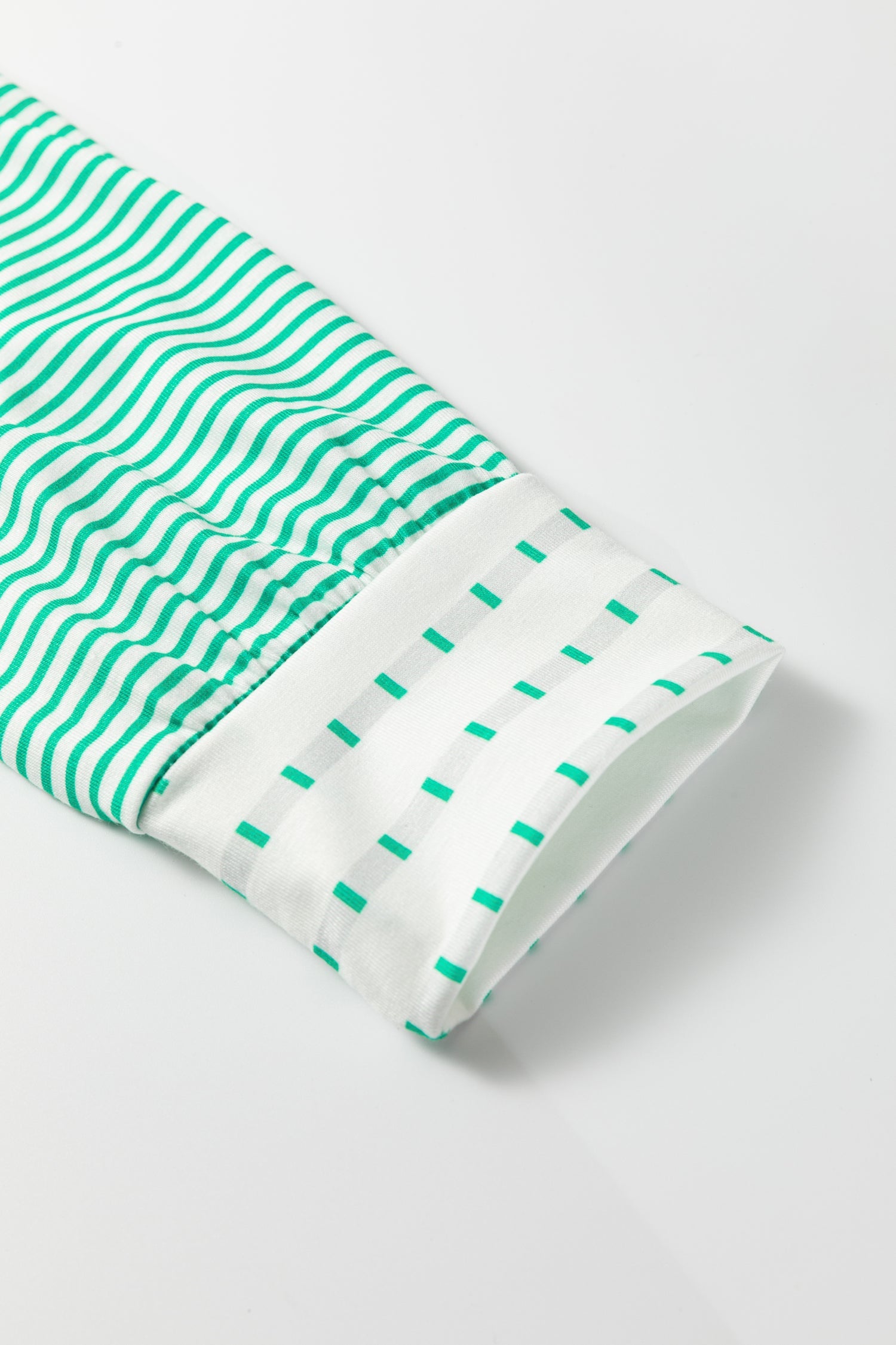 Green Stripe Raglan Patchwork Long Sleeve Tee