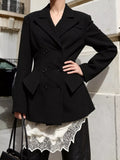 Double-Breasted Blazer with Flap Pockets