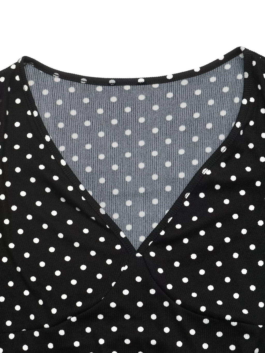 Polka Dot Long Sleeve Ruffle Hem Mini Dress
