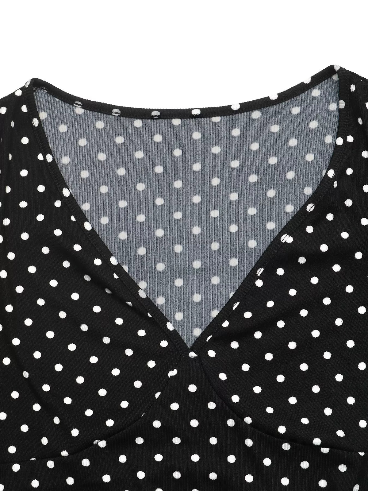 Polka Dot Long Sleeve Ruffle Hem Mini Dress