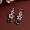 Womens French Palace Style Floral Rhinestone Teardrop Pendant Drop Earrings,Costume Earrings For Daily Banquet Party Wear