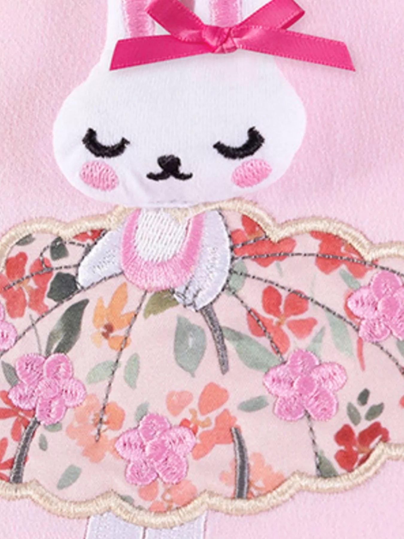 Children's Rabbit Floral Sweatshirt Dress