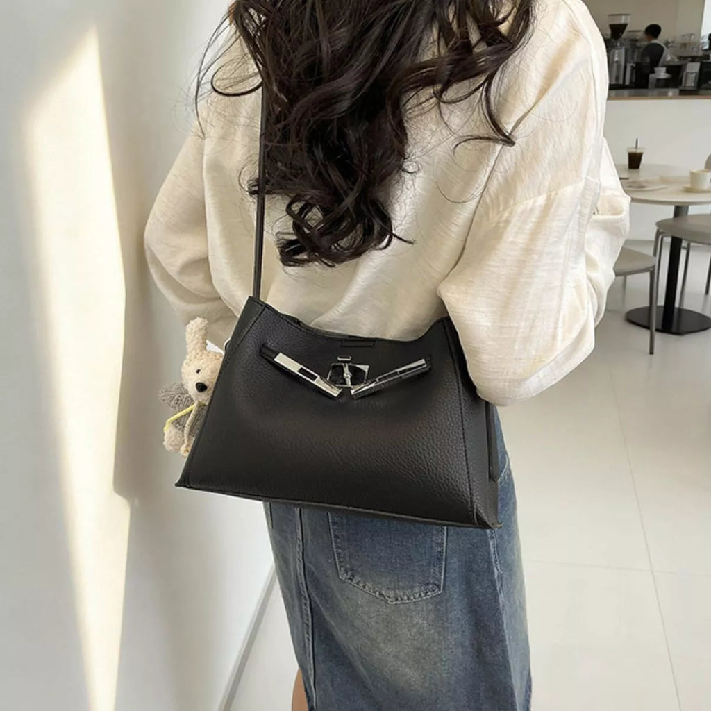 Lock Detail Crossbody Bag