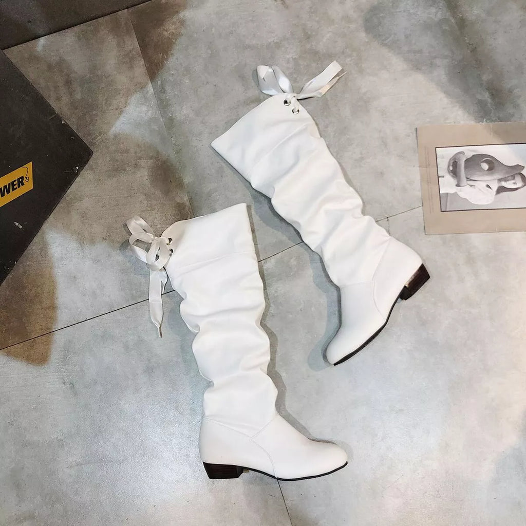 Round Toe Low Heel Boots