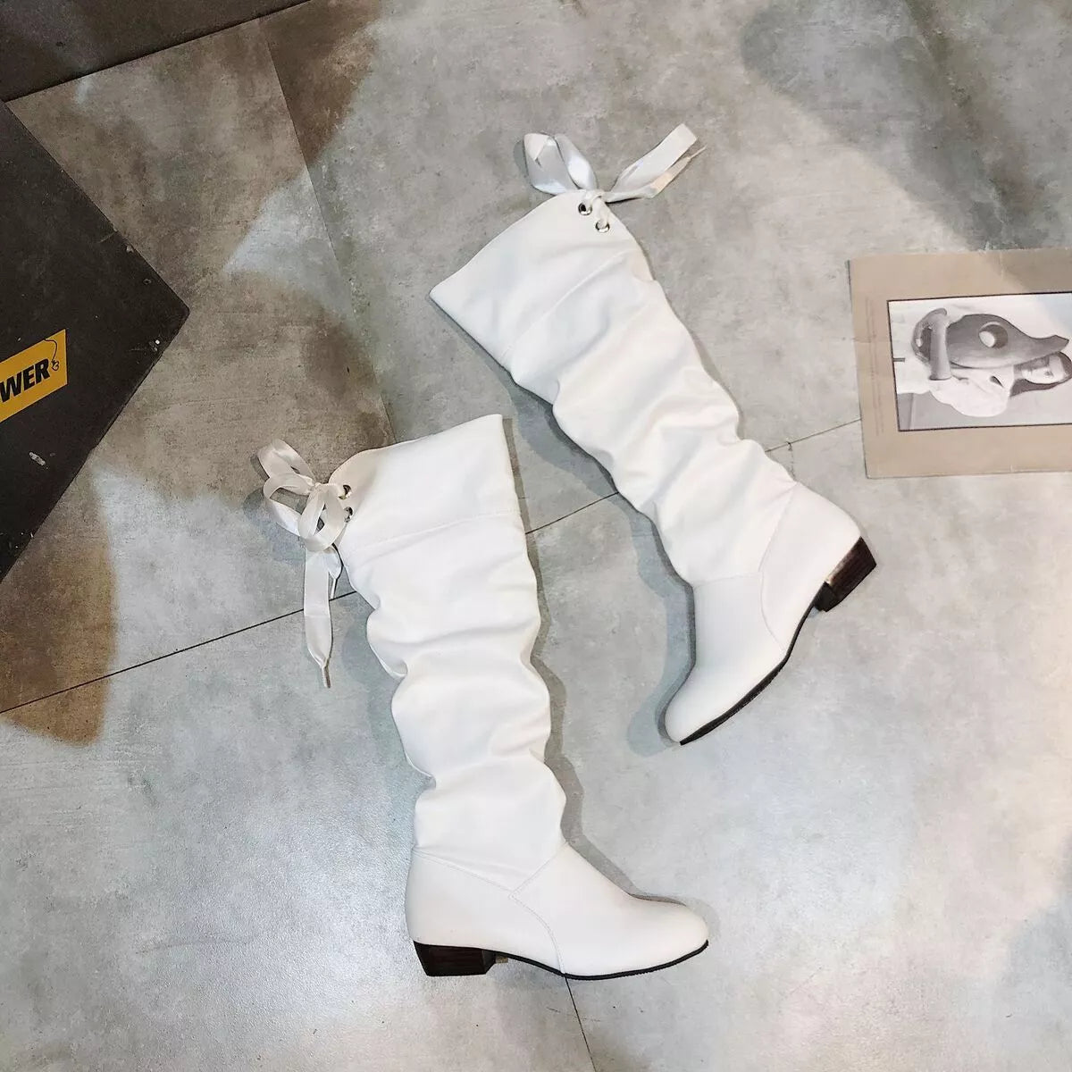 Round Toe Low Heel Boots