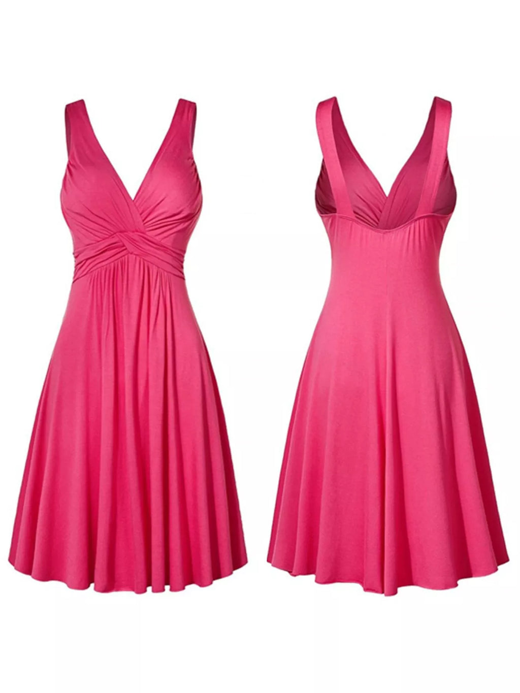 Full Size Twisted Sleeveless Ruched Waist A-Line Dress Plus Size