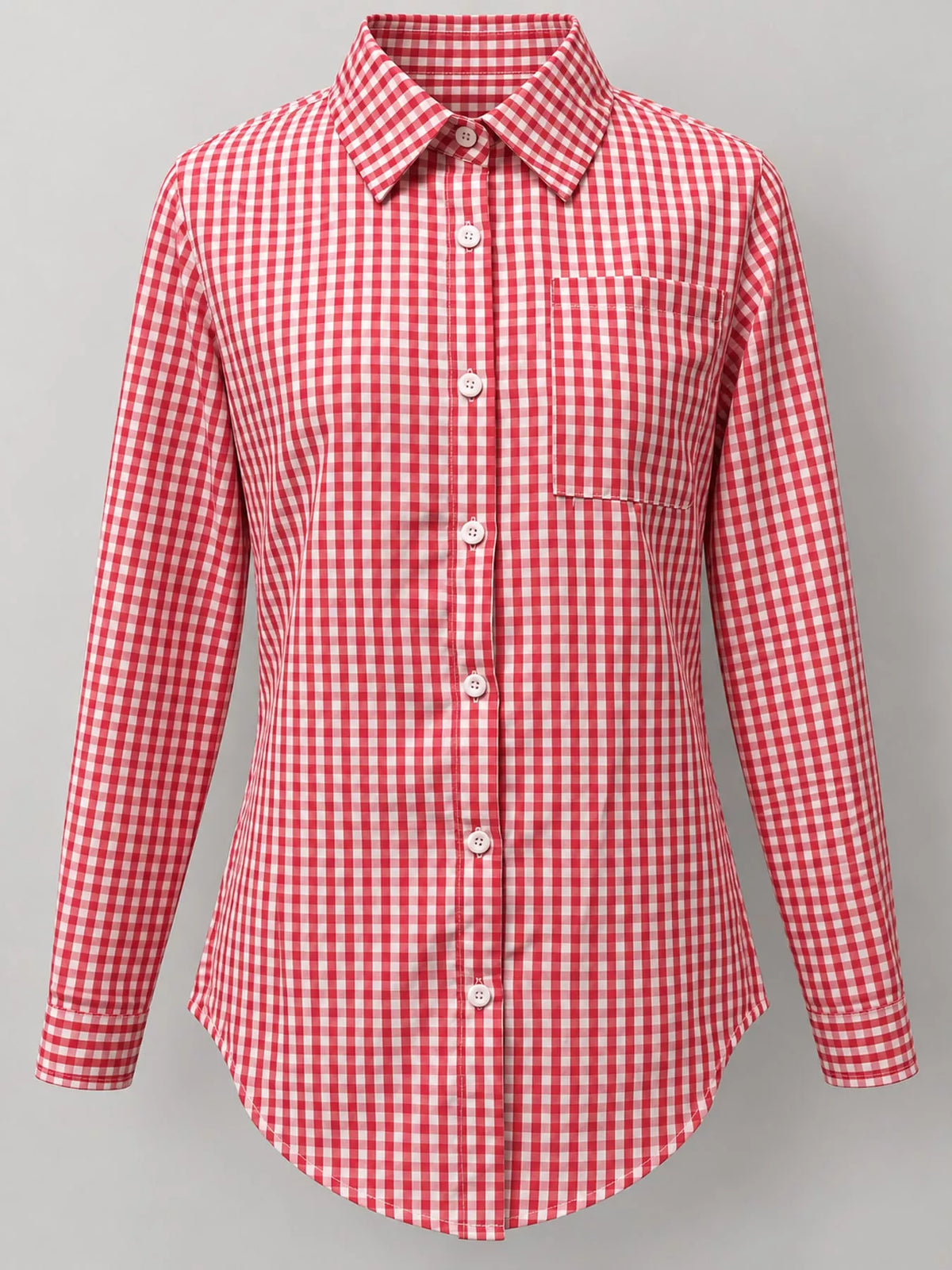 Plus Size Plaid Button-Down Long Sleeve Shirt
