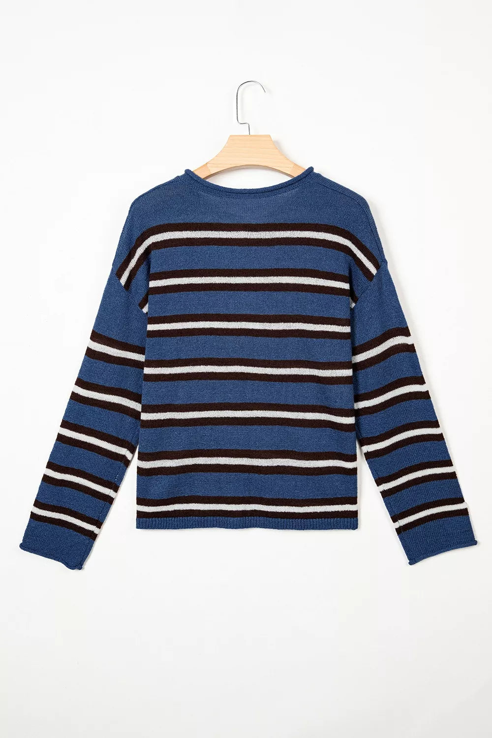 Stripe Striped Drop Shoulder Button Cardigan