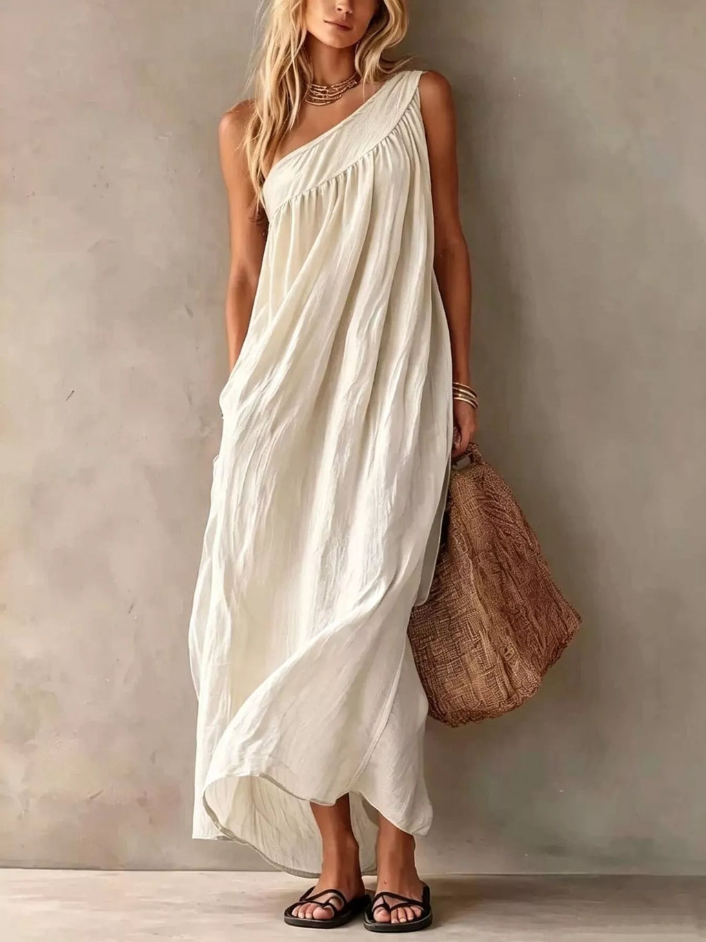 Full Size One-Shoulder Maxi Dress Plus Size