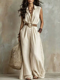 Full Size Sleeveless Wide Leg Jumpsuit Plus Size