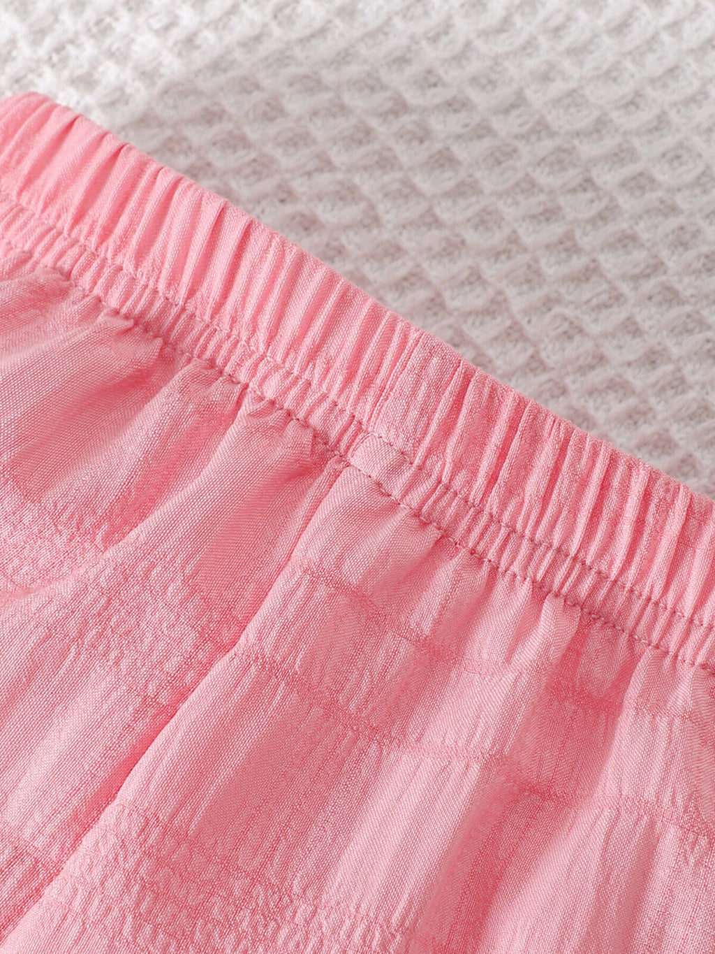 Children's Ruffled Trim Textured Top and Pants Set