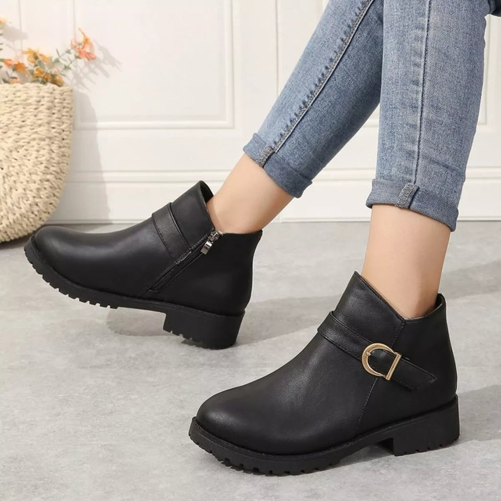 Buckle Accent Ankle Boots