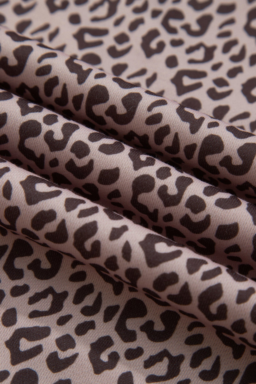 Khaki Leopard Print Elastic Waist Ankle Length Pants