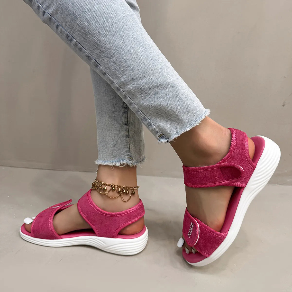 Velcro Strap Open Toe Sandals