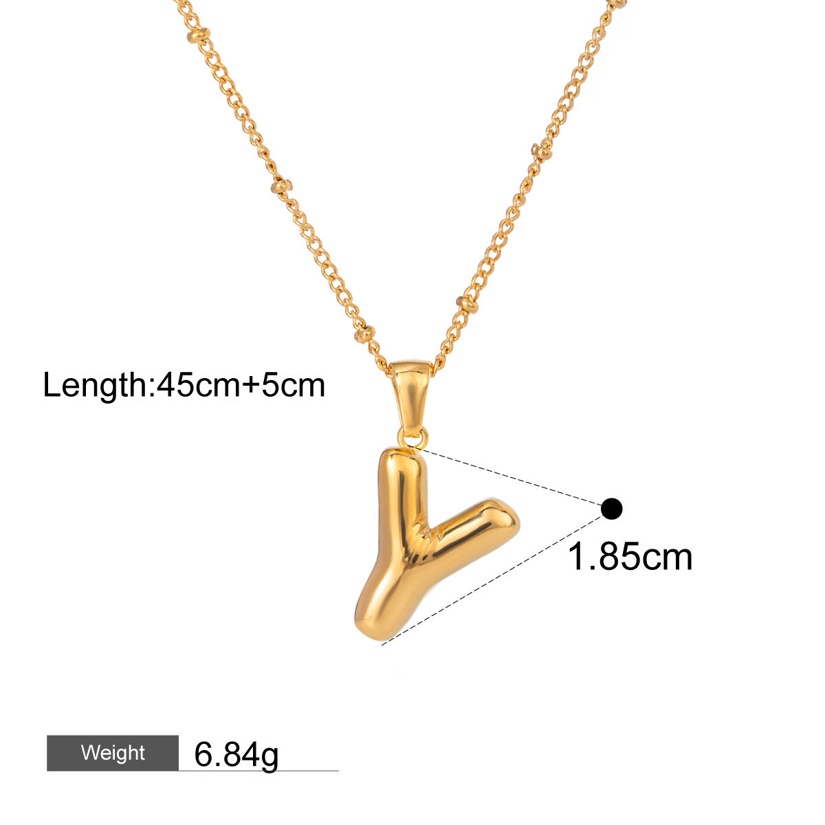 18K gold letters with birthstone design exquisite dazzling necklace
