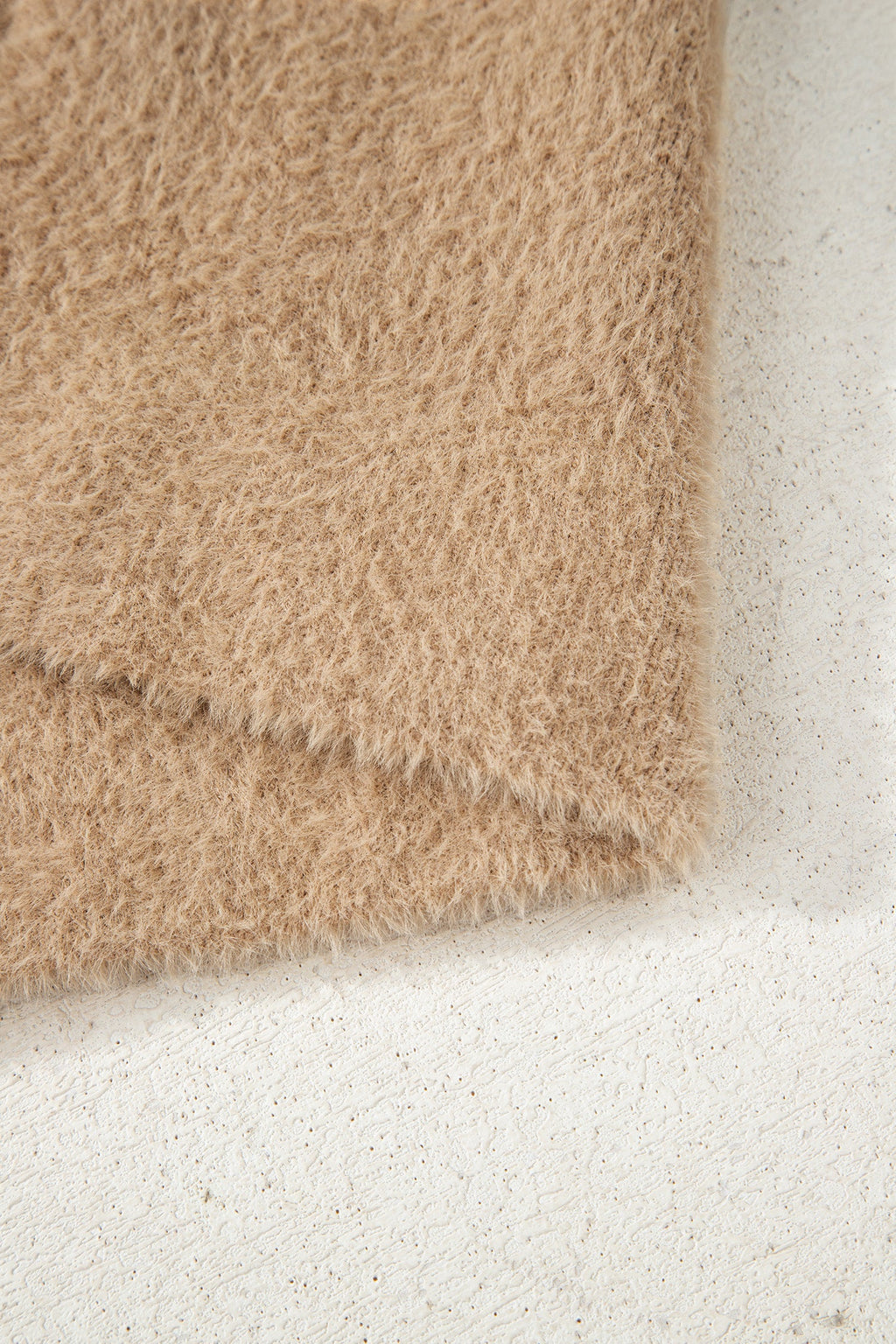 Solid Fuzzy Button-Front Cardigan