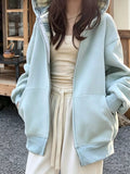Zip-Up Plaid Lining Hoodie