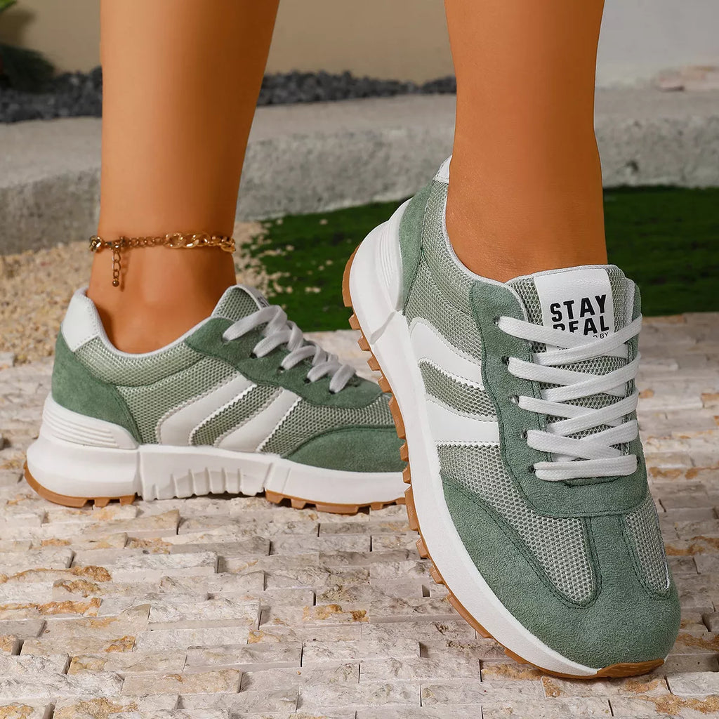 Round Toe Lace Up Sneakers