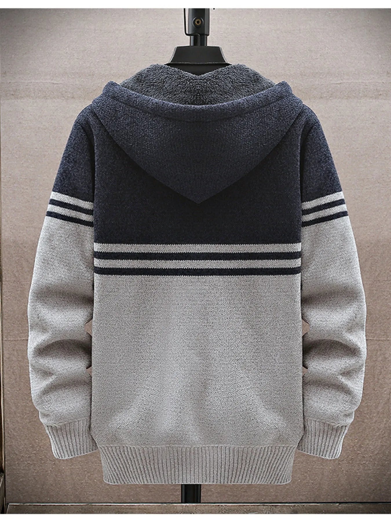 Men's Plus Size Hooded Zip-Up Cardigan