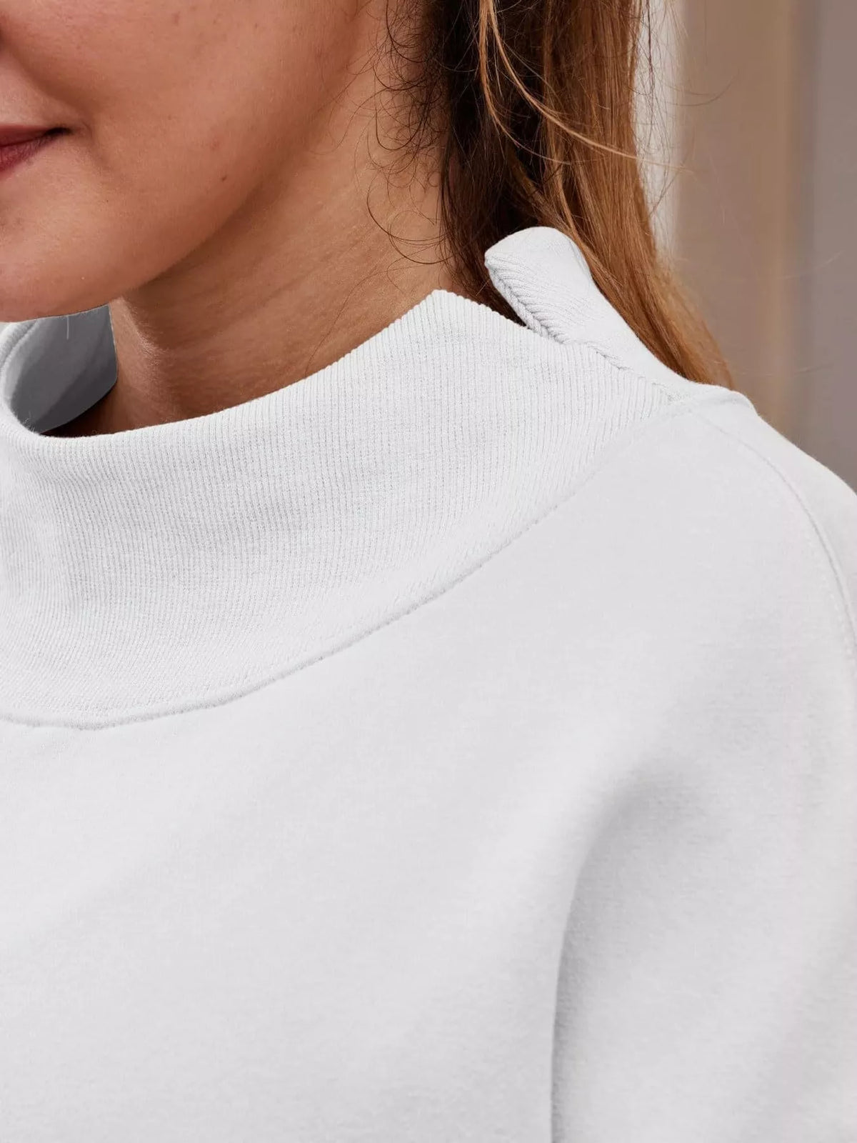 Oversized Mock Neck Long Sleeve Sweatshirt