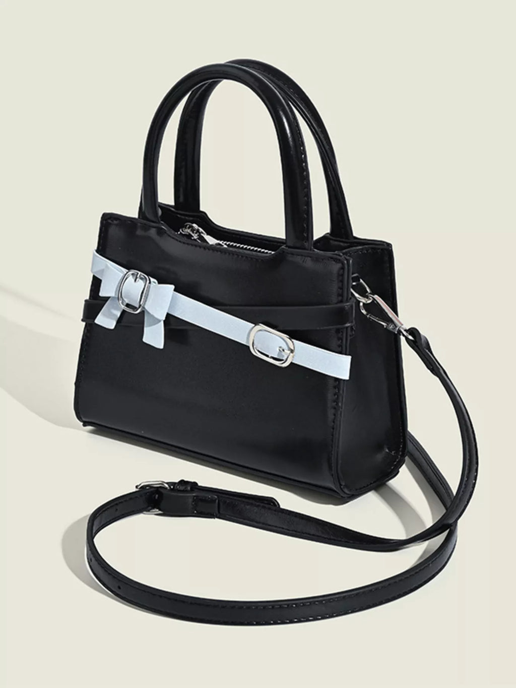 Bow Decor Top Handle Handbag