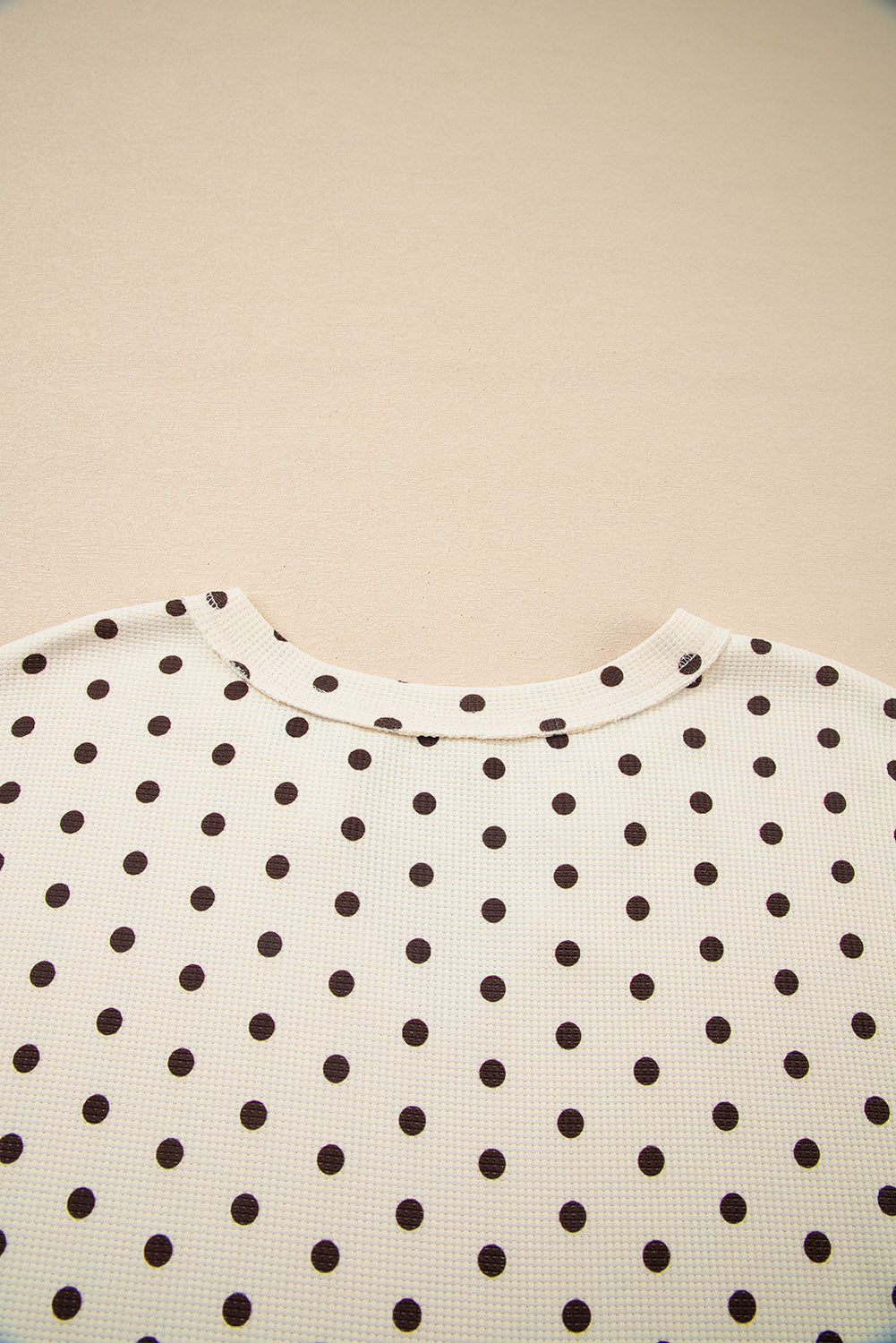 Polka Dot Waffle Knit Top and Pants Lounge Set