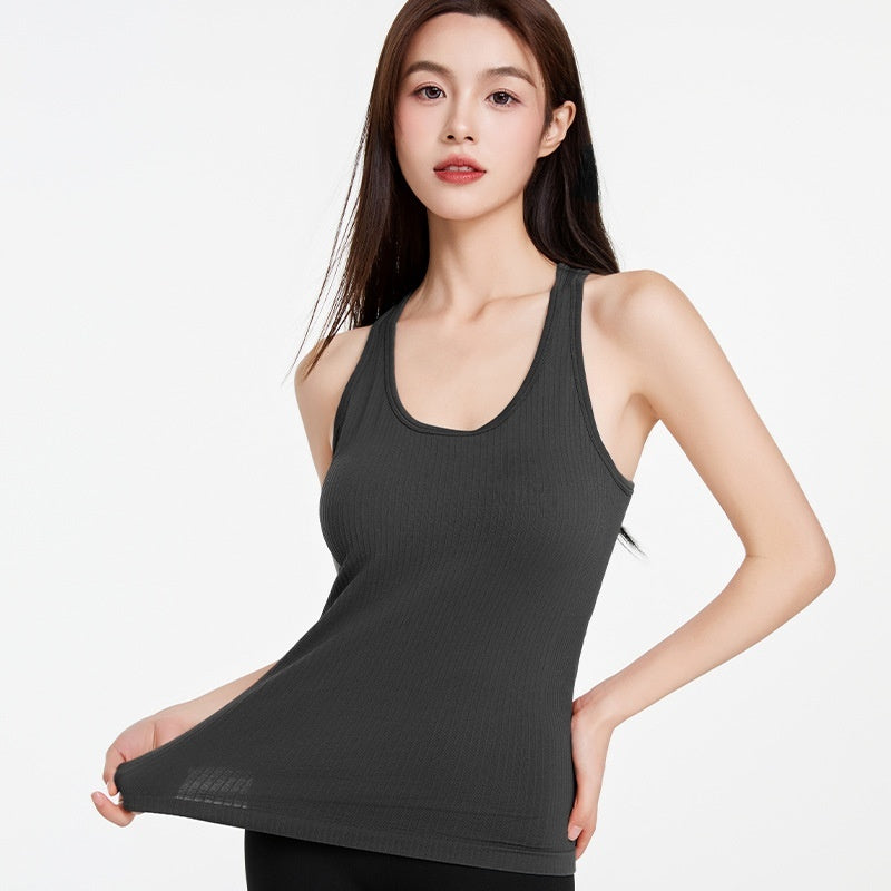 New-color Yoga Tank Top Double-layer High-stretch Moisture-wicking Top