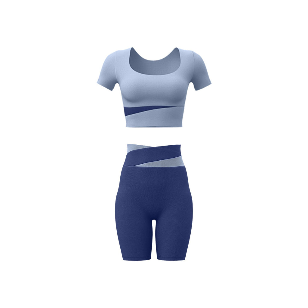 Color-block Yoga Outfit Set For Women Figure-flattering And Slimming