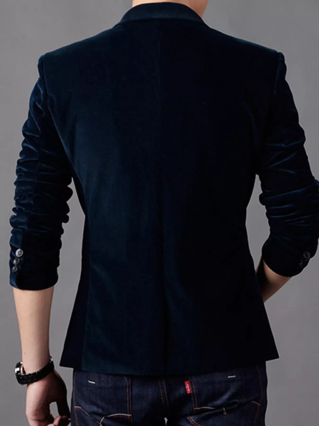 Men's Plus Size Slim Fit Velvet Blazer