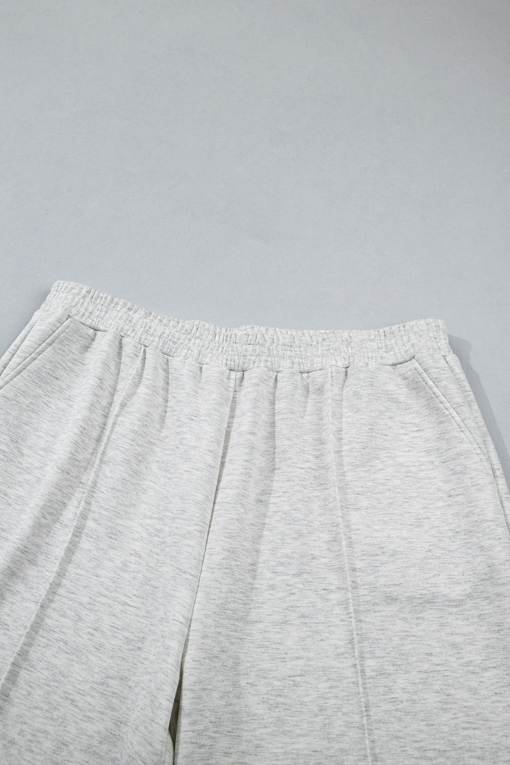 Light Grey Half Zip Polo Tee Loose Pants Plus Size 2pcs Outfit
