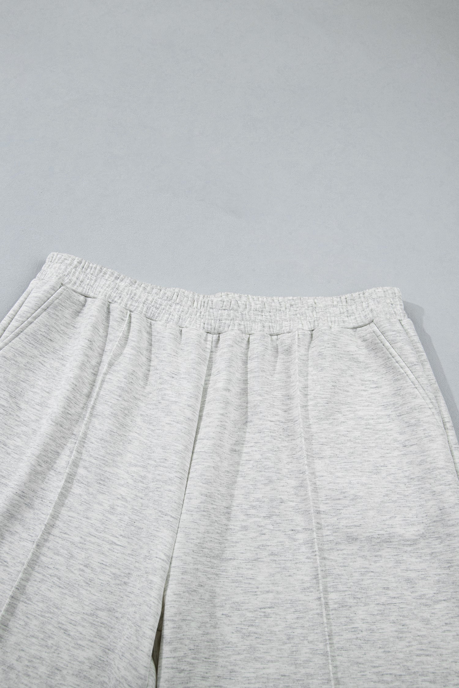 Light Grey Half Zip Polo Tee Loose Pants Plus Size 2pcs Outfit