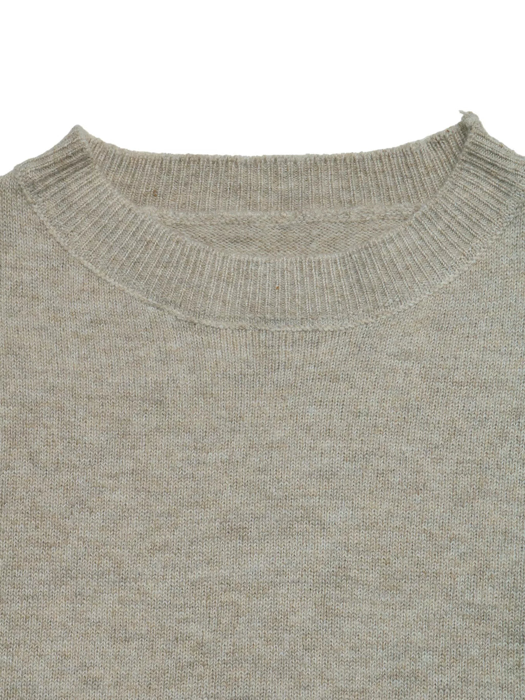 Layered Lace Hem Crew Neck Sweater