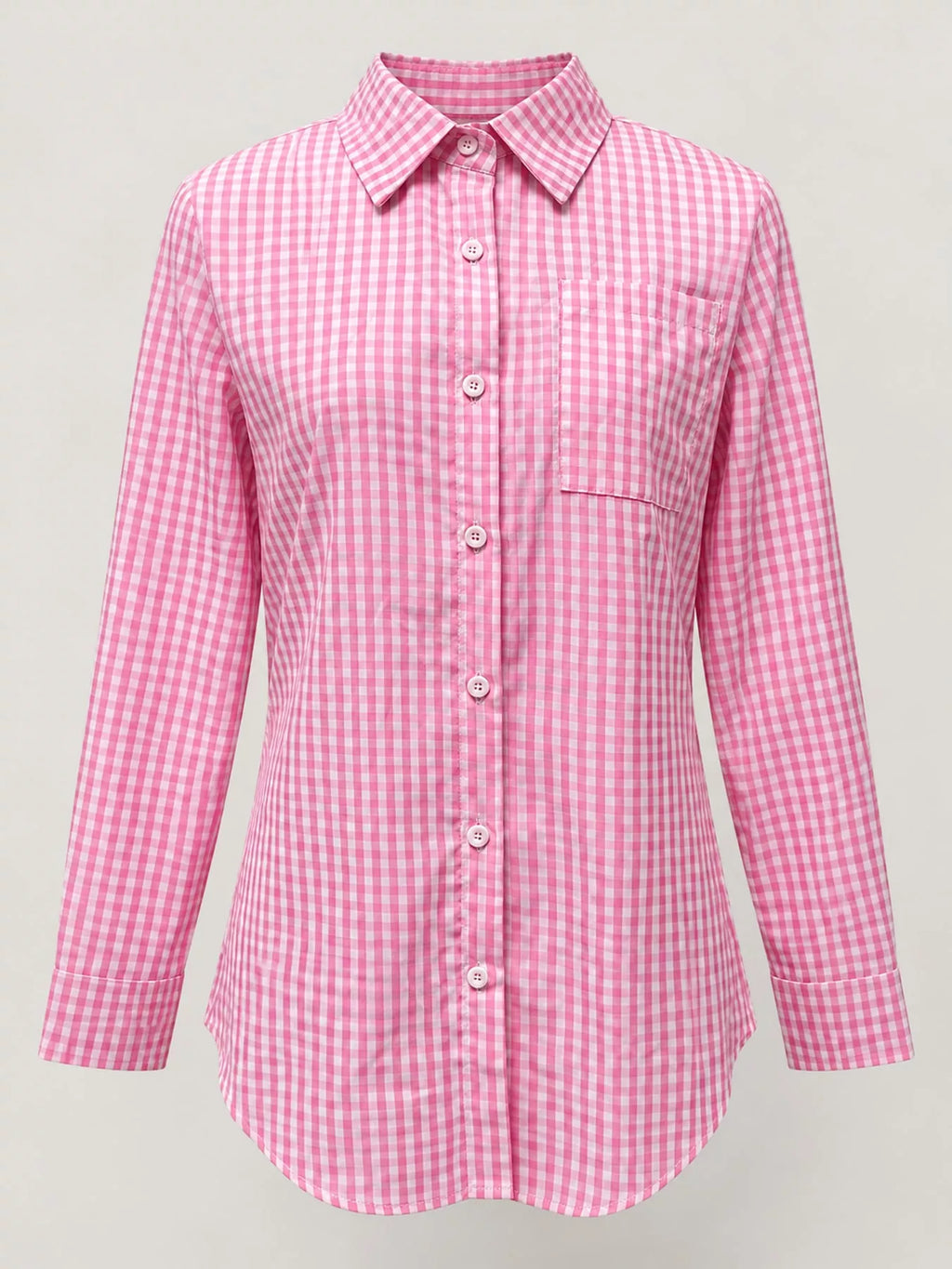 Plus Size Plaid Button-Down Long Sleeve Shirt