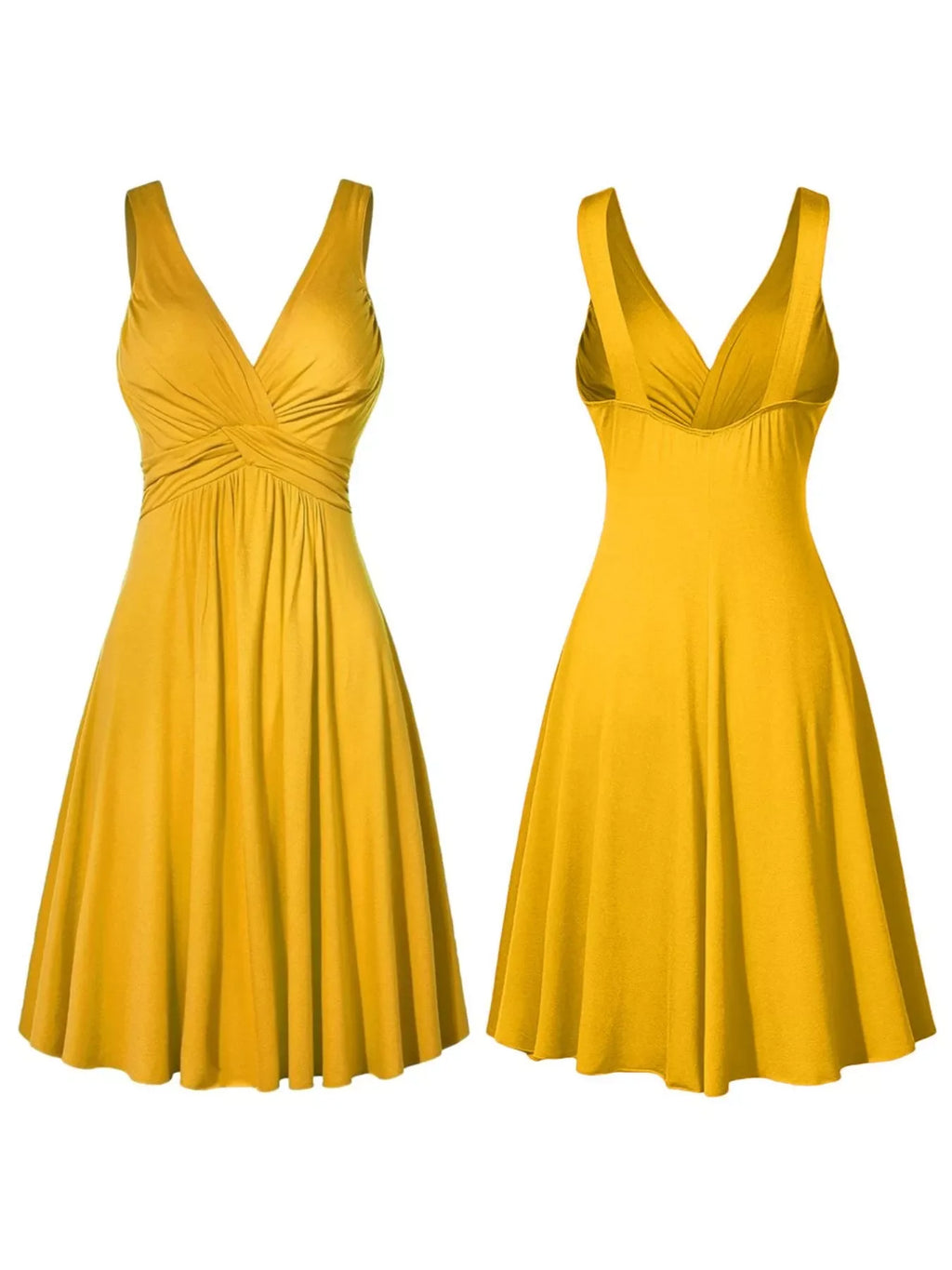 Full Size Twisted Sleeveless Ruched Waist A-Line Dress Plus Size