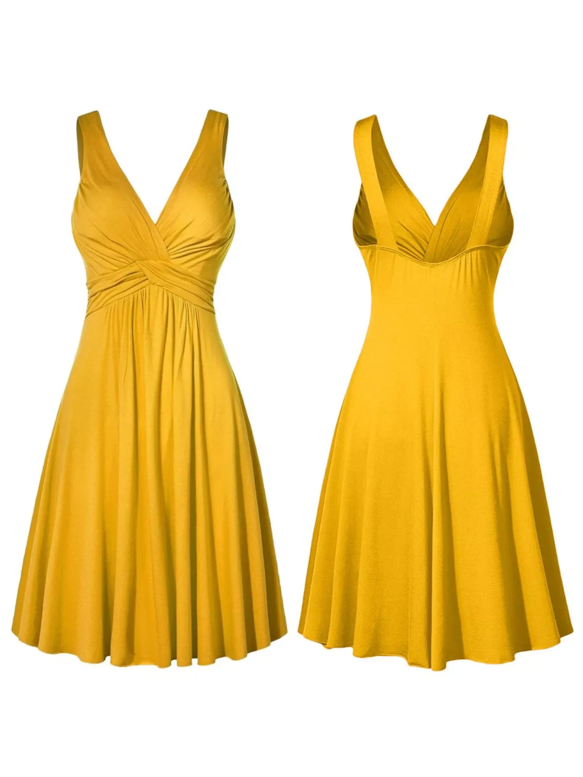 Full Size Twisted Sleeveless Ruched Waist A-Line Dress Plus Size