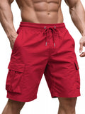 Men's Full Size Cargo Shorts with Drawstring Plus Size